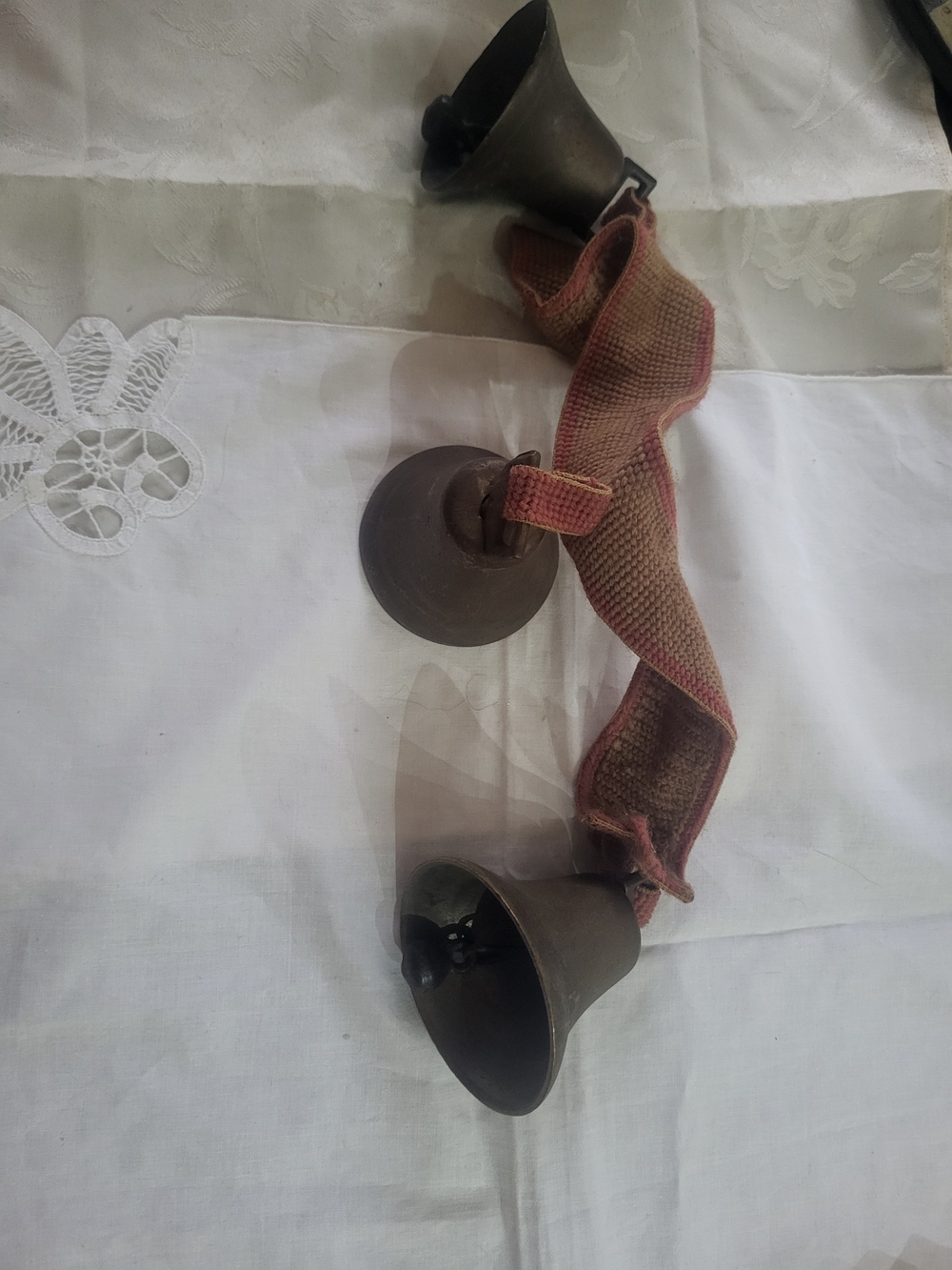 Antique Horse Harness Sleigh Brass bells with Strap